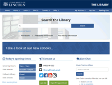 Tablet Screenshot of library.lincoln.ac.uk